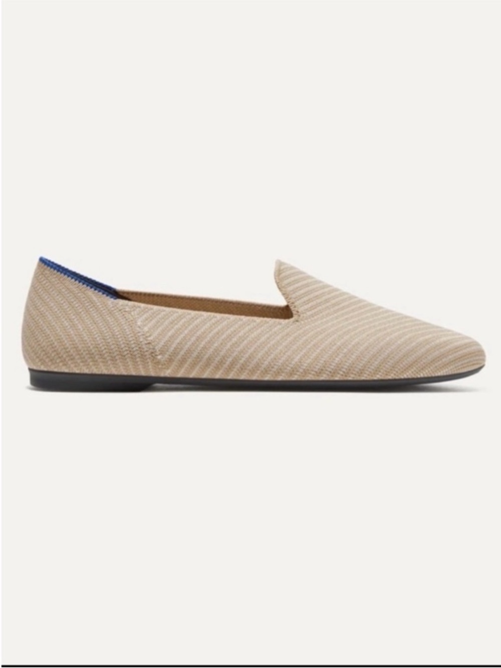 Rothy's Beige Knit Flats with Blue Heel Trim - Picture 11 of 15